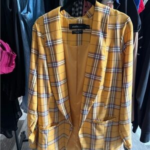 Torrid Studio Women's Yellow Plaid Blazer
